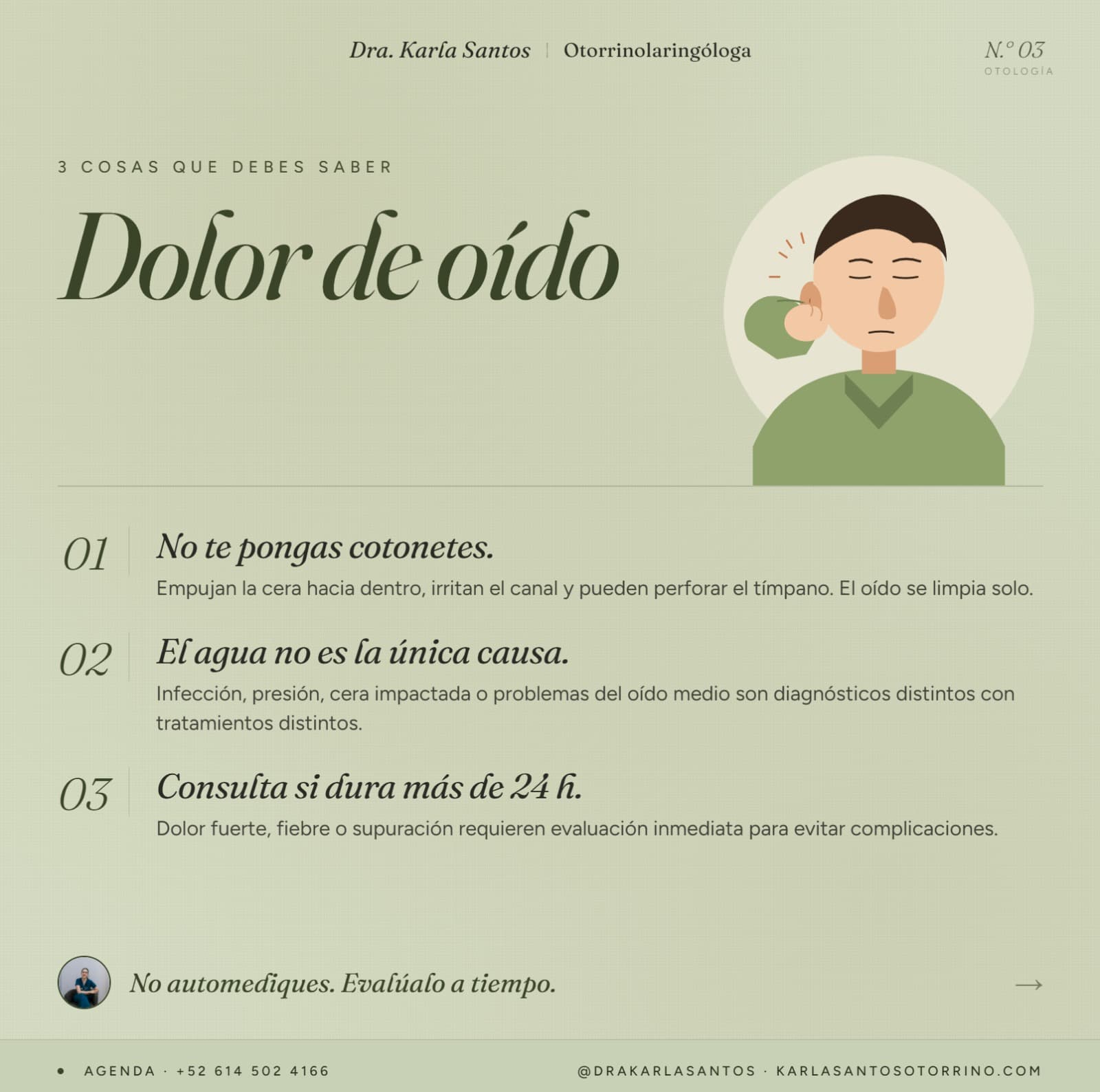 Dolor de oído — 3 cosas que debes saber