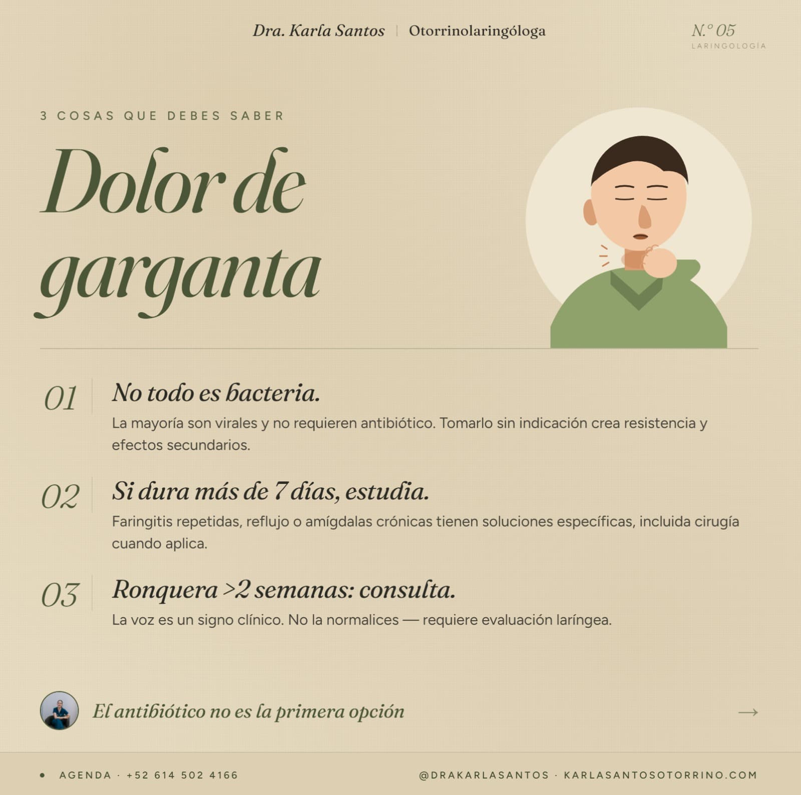 Dolor de garganta — 3 cosas que debes saber