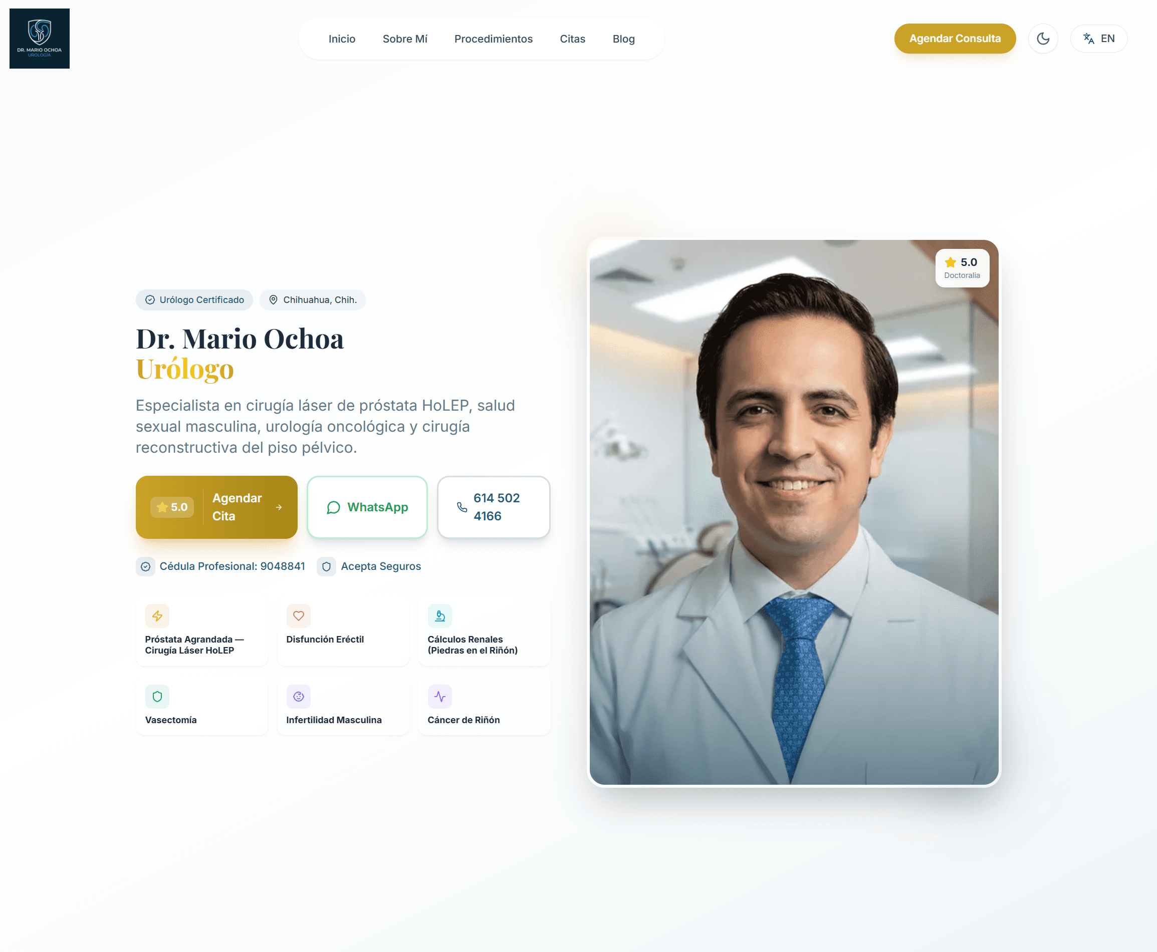 Sitio web de Dr. Mario Ochoa, urólogo