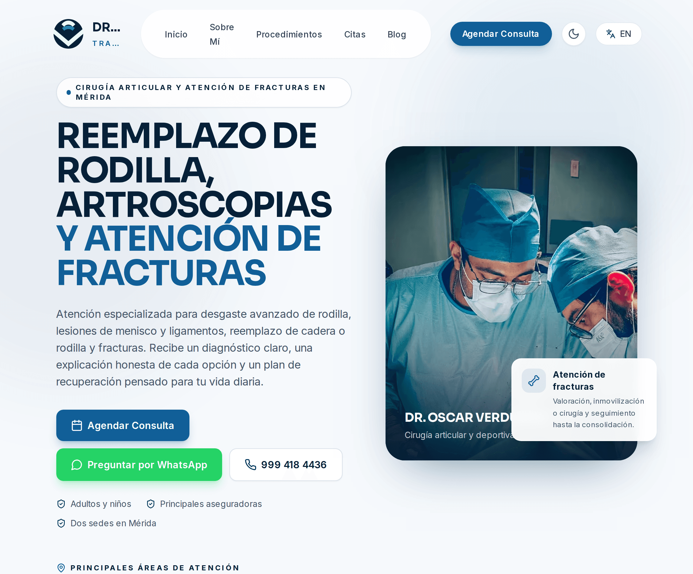 Sitio web de Dr. Oscar Verduzco, traumatólogo
